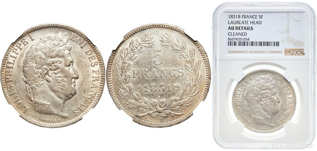 Monedas antiguas de Europa: France empire 1831 B 5 Francs - Louis-Philippe I (with I - engraved edge) Silver (.900) Rouen Mint