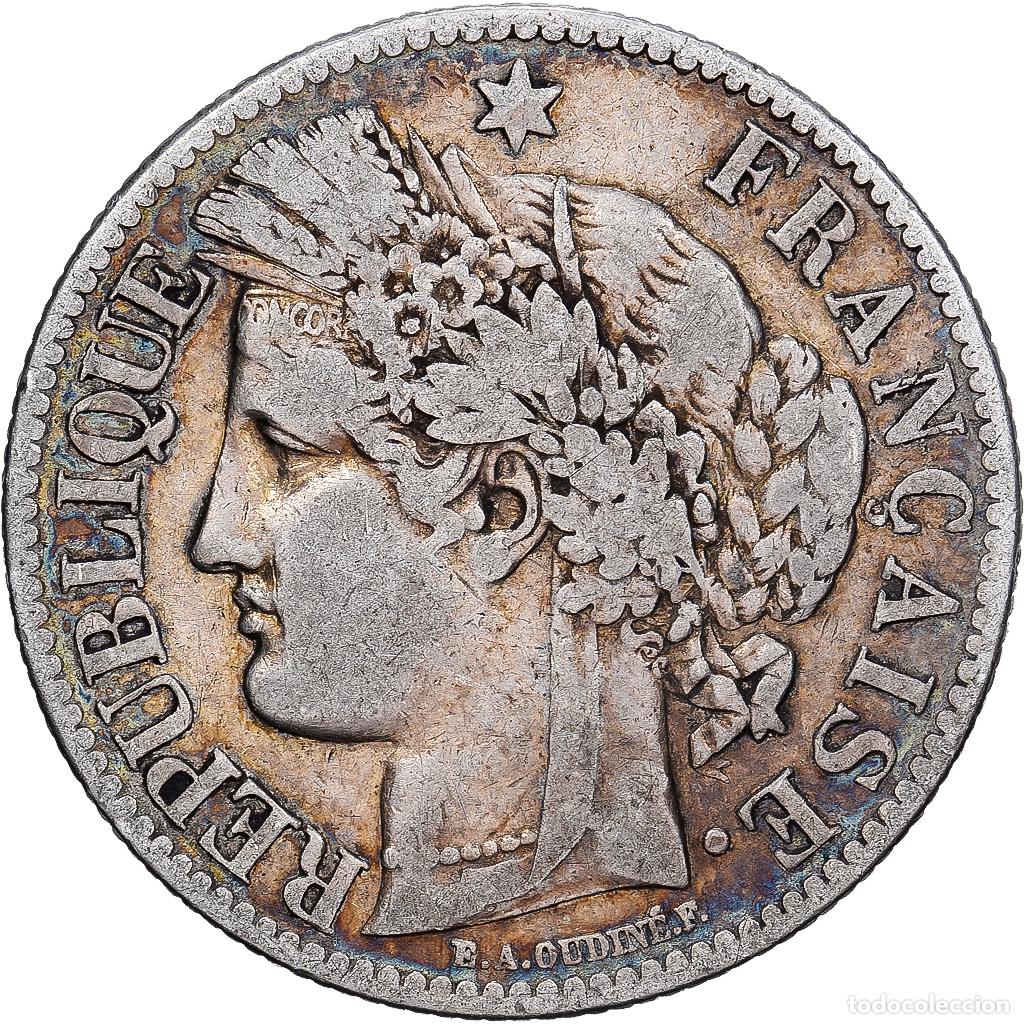 Monedas antiguas de Europa: [#1167522] Francia, 2 Francs, C&eacute;r&egrave;s, 1887, Paris, Plata, BC+, Gadoury:530a, KM:817.1