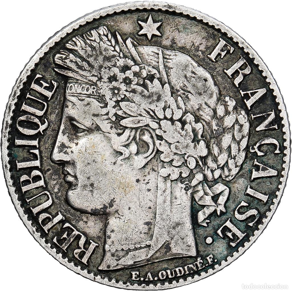 Monedas antiguas de Europa: [#1550873] Francia, Franc, C&eacute;r&egrave;s, 1895, Paris, Plata, BC+, Gadoury:465a, KM:822.1