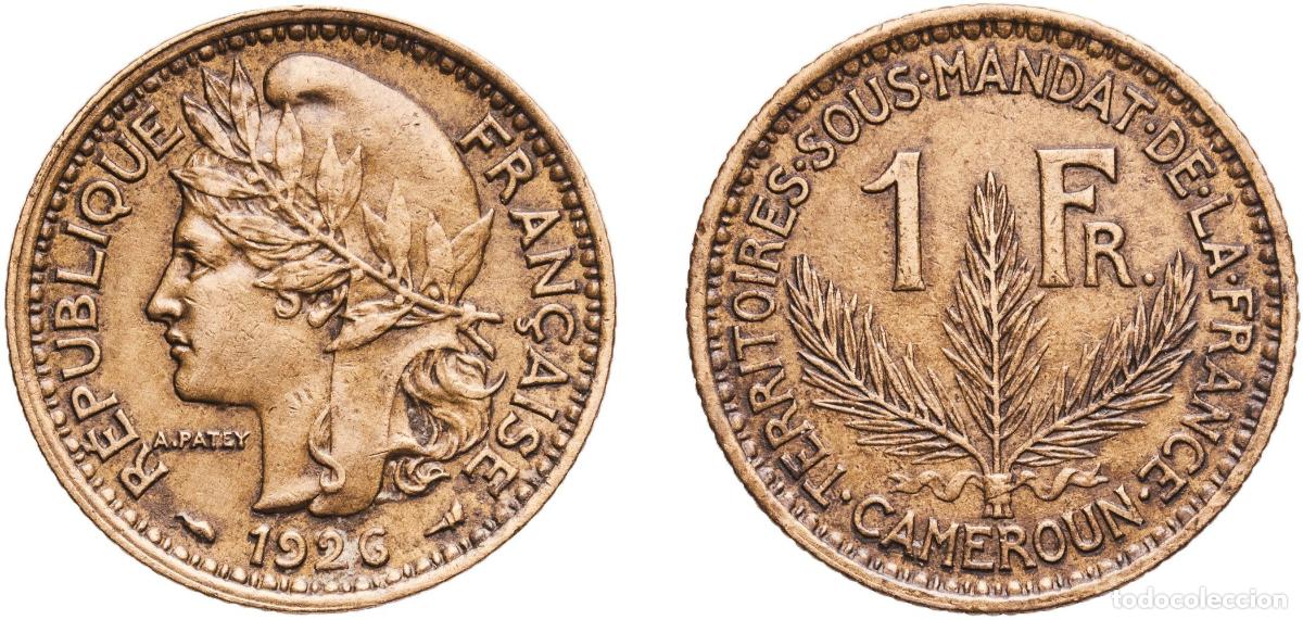 Monedas antiguas de Europa: Cameroon French colony 1926 1 Franc Aluminium bronze Paris Mint (11928078) 5.18g AU Lec 8