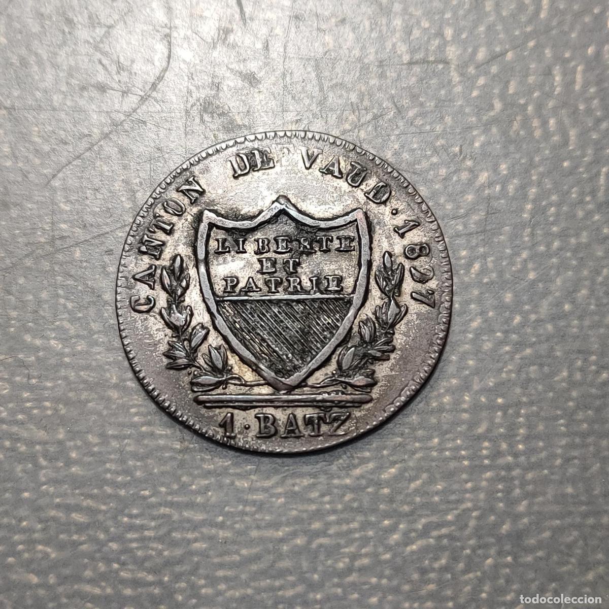 Monedas antiguas de Europa: SUIZA SWITZERLAND VAUD 1 BATZEN 1827 MBC/MBC+