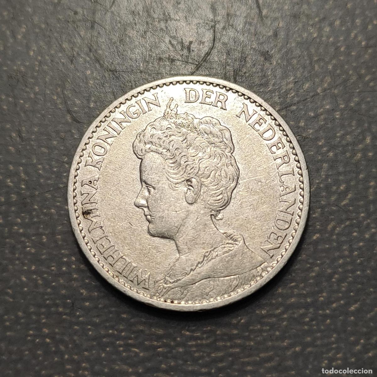 Monedas antiguas de Europa: PAISES BAJOS NETHERLANDS WILHELMINA 1 GULDEN 1914 MBC