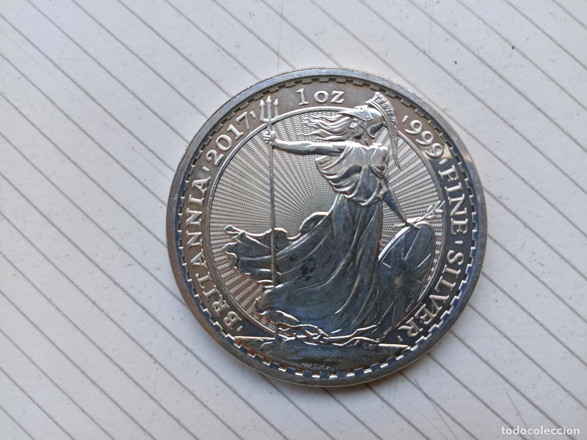 Monedas antiguas de Europa: Reino Unido. Onza de plata pura Britannia 2017