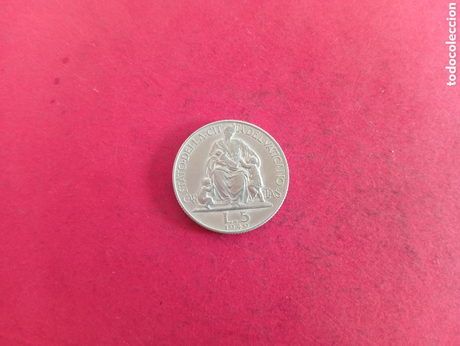 Monedas antiguas de Europa: 5 liras del Vaticano 1949