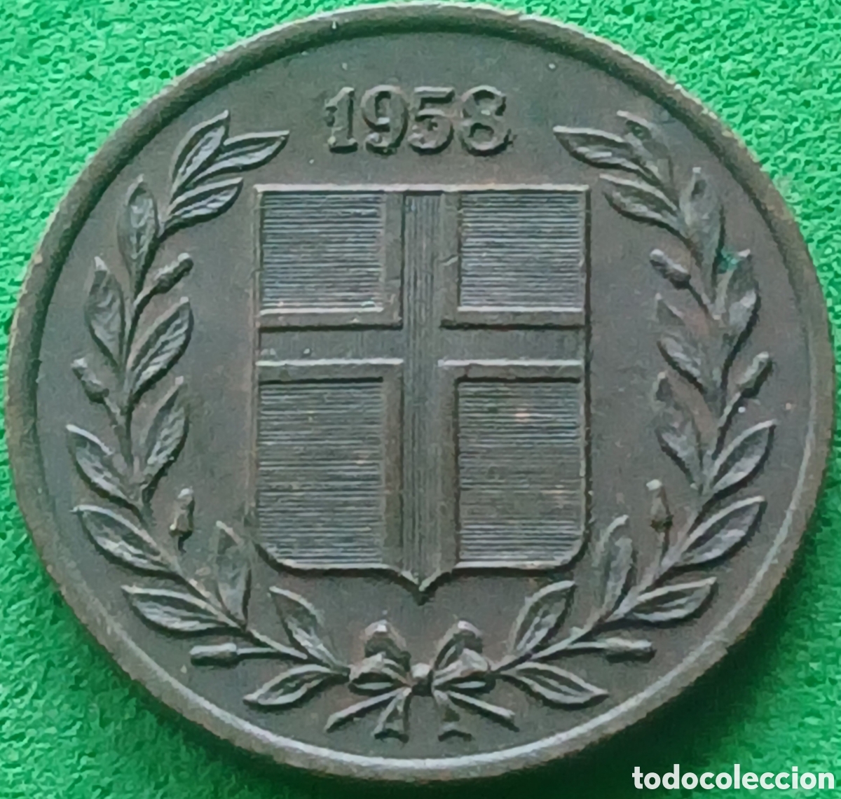 Monedas antiguas de Europa: Islandia 1 eyrir 1958 km#8