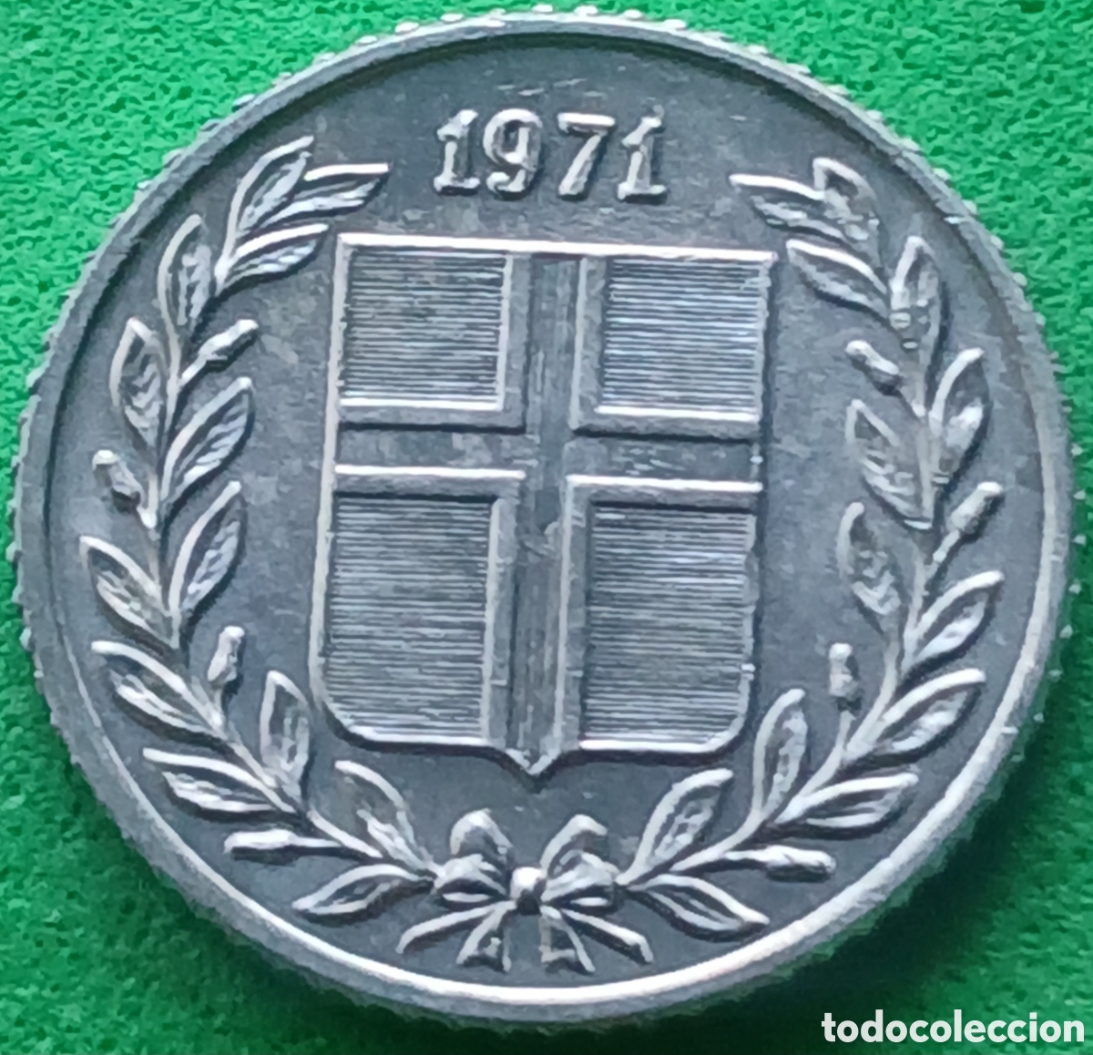 Monedas antiguas de Europa: Islandia 10 aurar 1971 km#10a