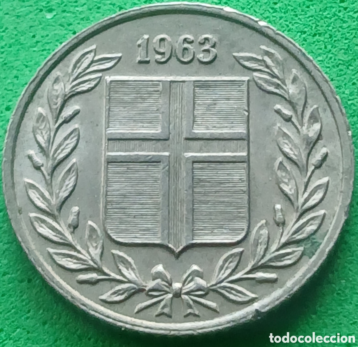 Monedas antiguas de Europa: Islandia 25 aurar 1963 km#11