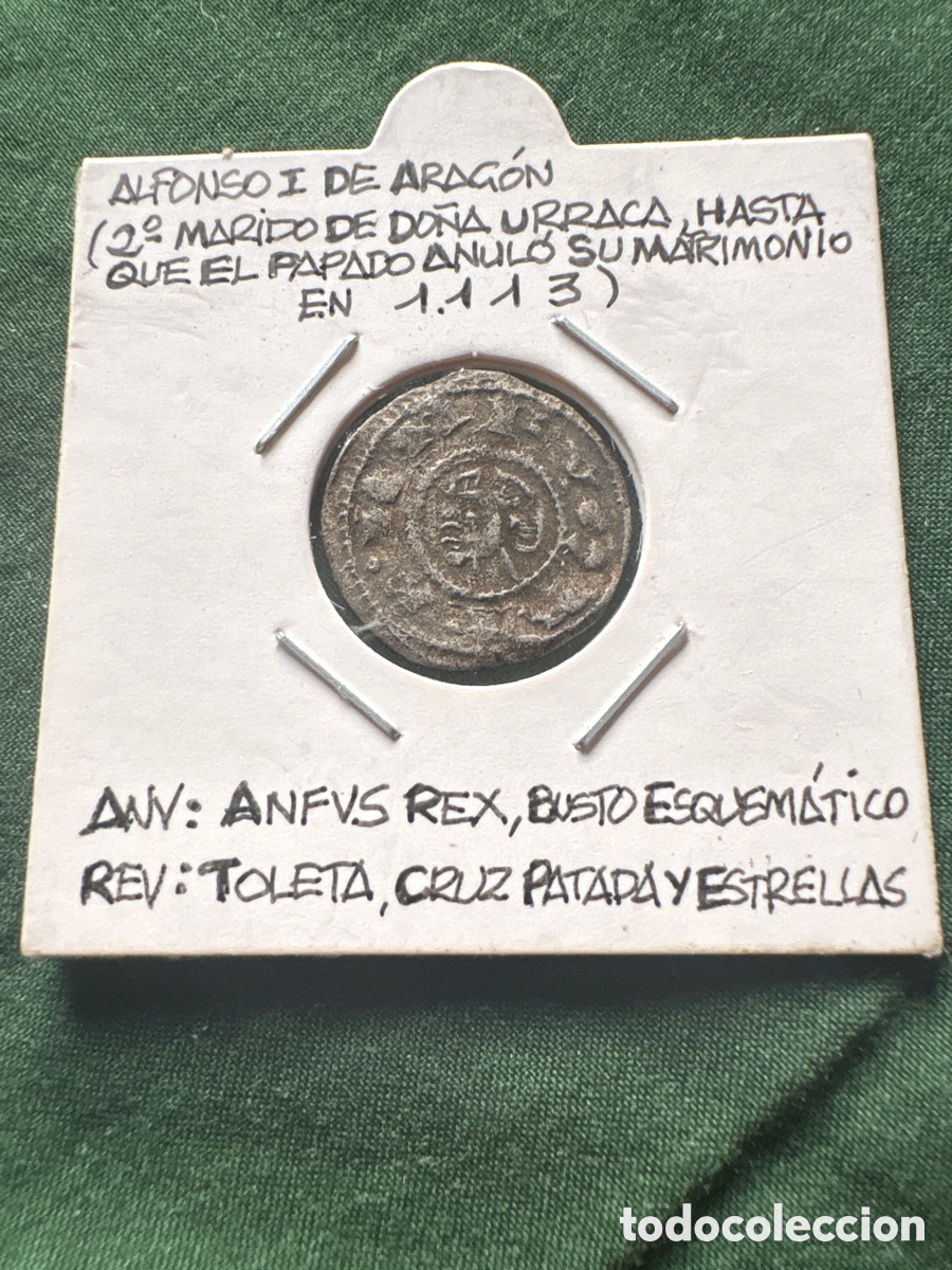 Monedas antiguas de Europa: Moneda dinero Alfonso I de Arag&oacute;n (A5)