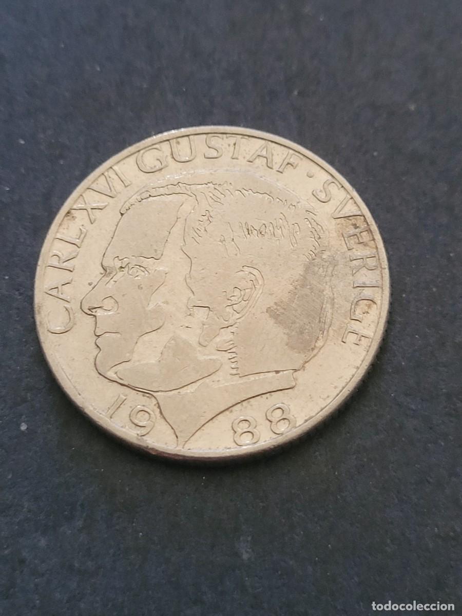 Monedas antiguas de Europa: Moneda 1 corona 1988 Suecia