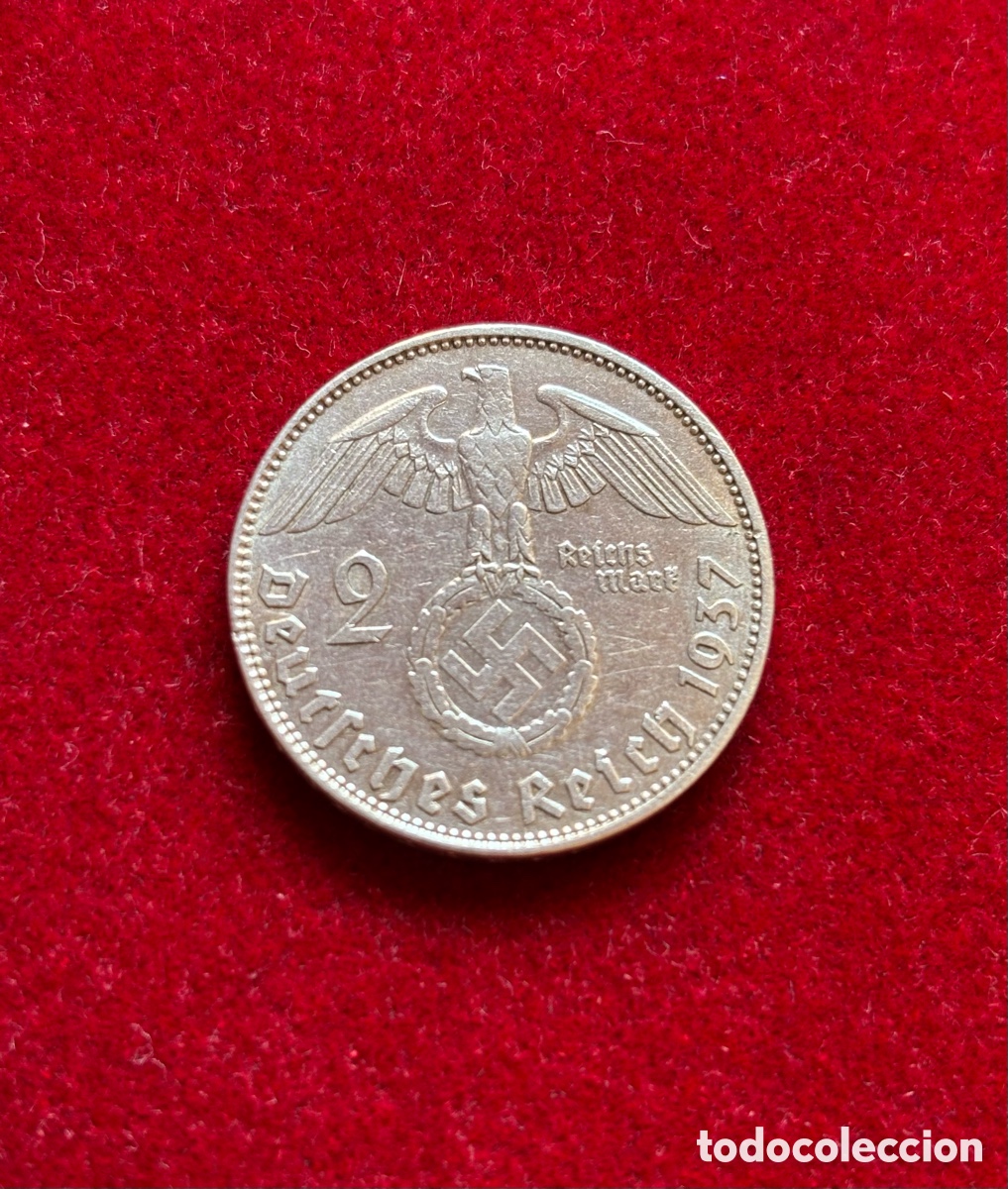 Monedas antiguas de Europa: 2 MARCOS 1937-D ALEMANIA NAZI