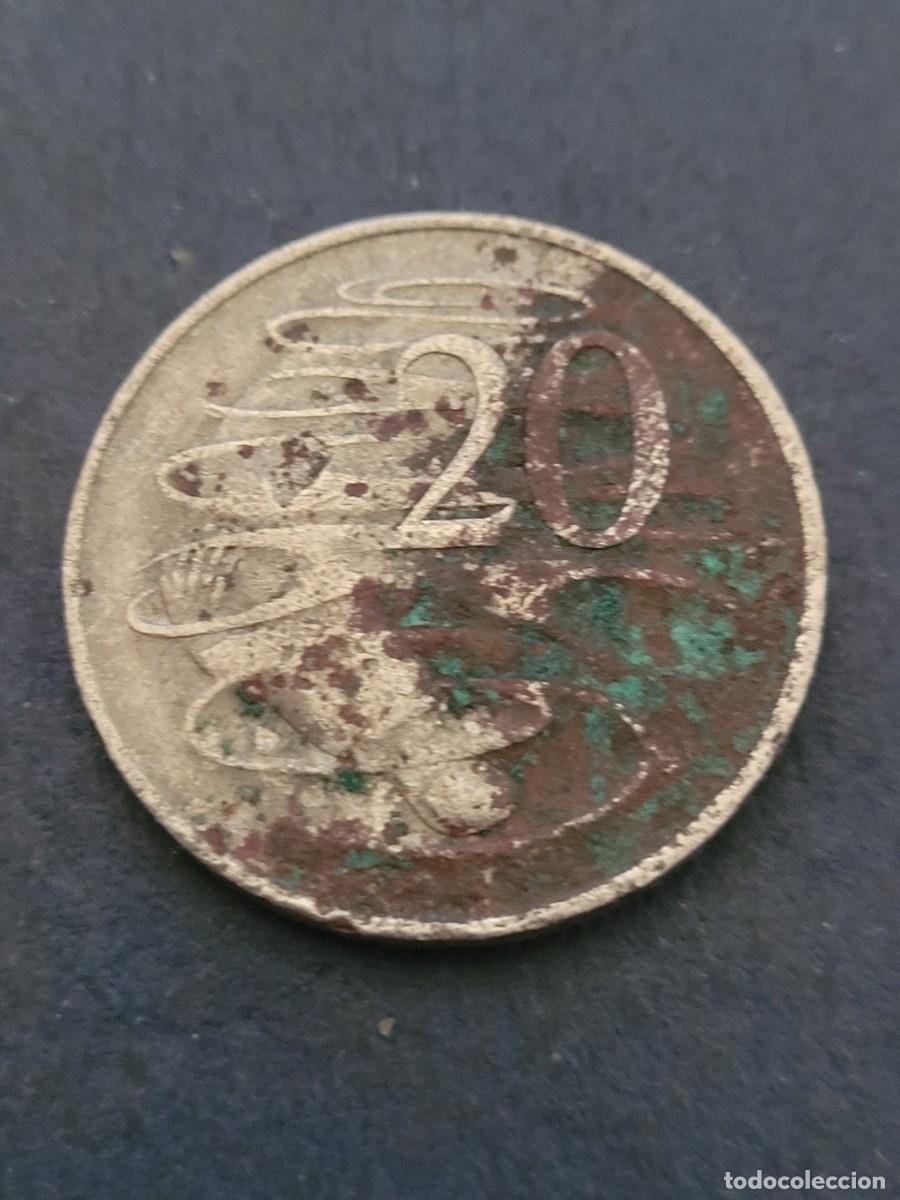 Monedas antiguas de Europa: Moneda 20 centavos 1966 Australia - Foto 2