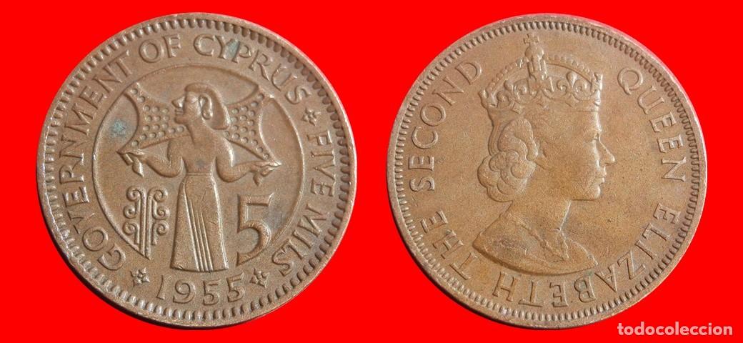Monedas antiguas de Europa: 5 MILS 1955 CHIPRE-143492