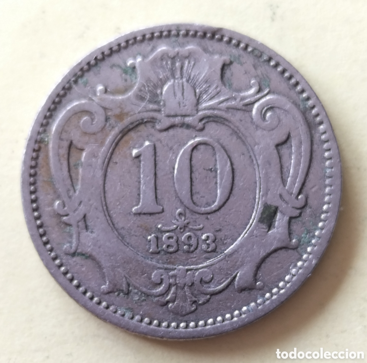 Monedas antiguas de Europa: Moneda 10 heller 1893 Austria.