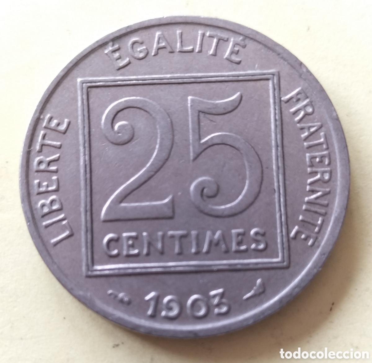 Monedas antiguas de Europa: Moneda 25 c&eacute;ntimos 1903 Francia.