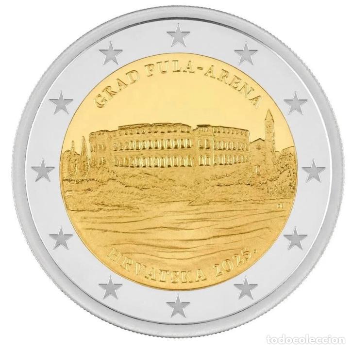 Monedas antiguas de Europa: 2 euros Croacia 2025 &ndash; Ciudad de Pula &ndash; Arena