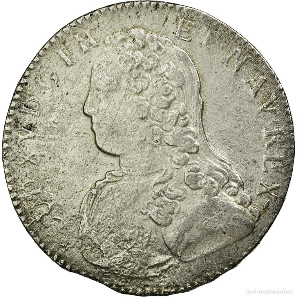 Monedas antiguas de Europa: [#455847] Moneda, Francia, Louis XV,1/2 &Eacute;cu aux branches d'olivier,1729,Rouen,BC+,KM 484.3