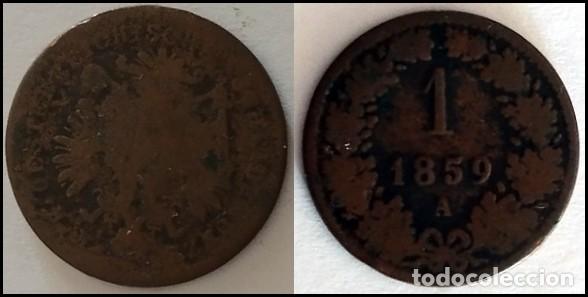 Monedas antiguas de Europa: 1859 - AUSTRIA - 1 KREUZER - KM# 2186 - CECA A VIENA