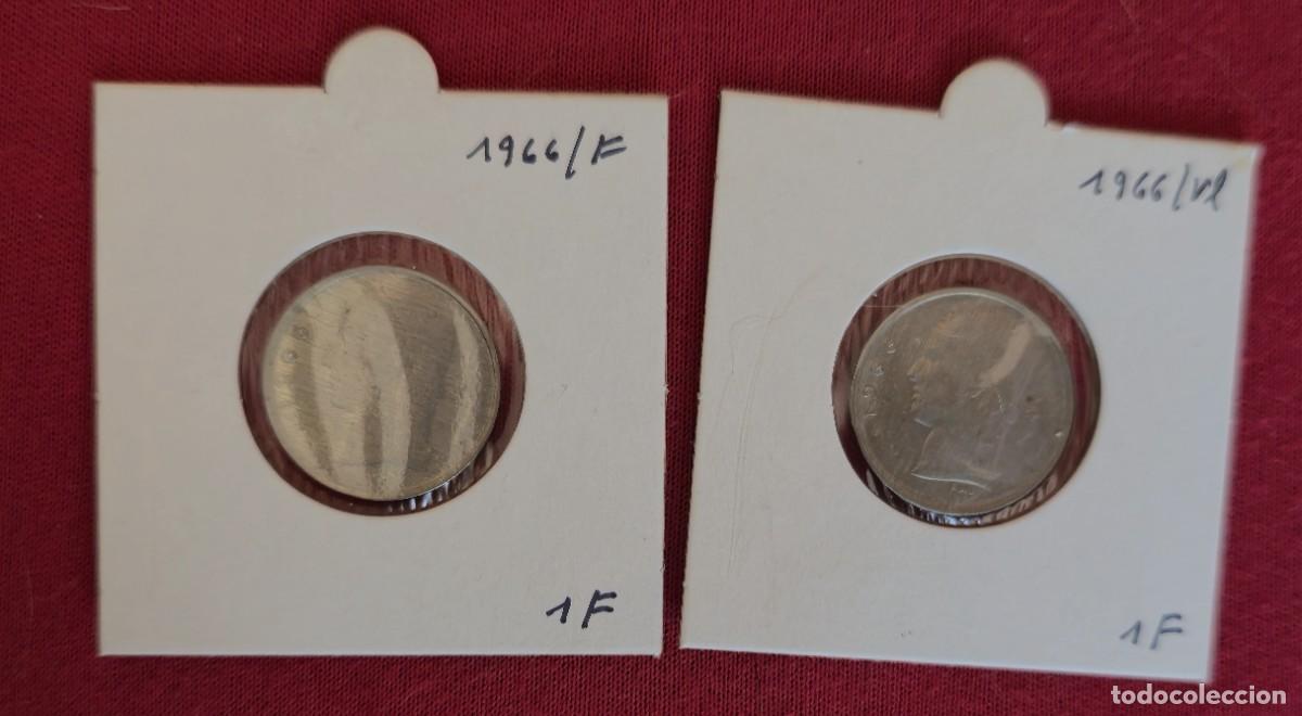 Monedas antiguas de Europa: 2 MONEDAS DE BELGICA 1966 - 1 FRANCO - BELGIQUE y BELGIE - MONEDAS ENCARTONADAS