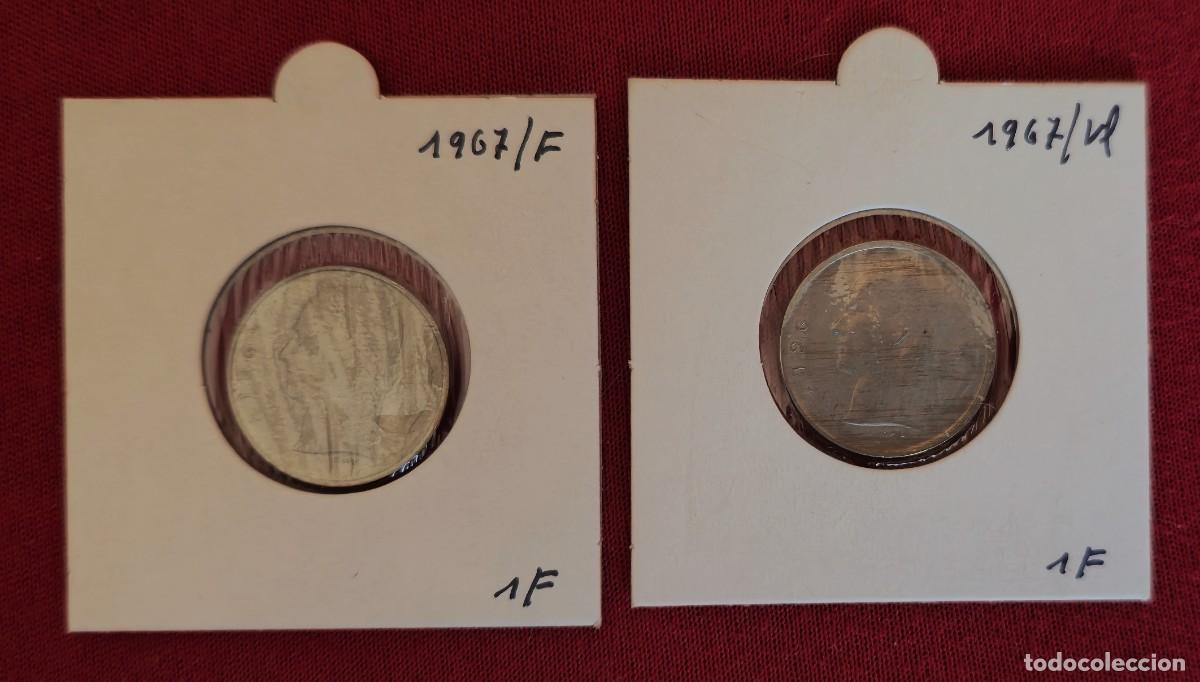 Monnaies anciennes de Europe: 2 MONEDAS DE BELGICA 1967 - 1 FRANCO - BELGIQUE y BELGIE - MONEDAS ENCARTONADAS