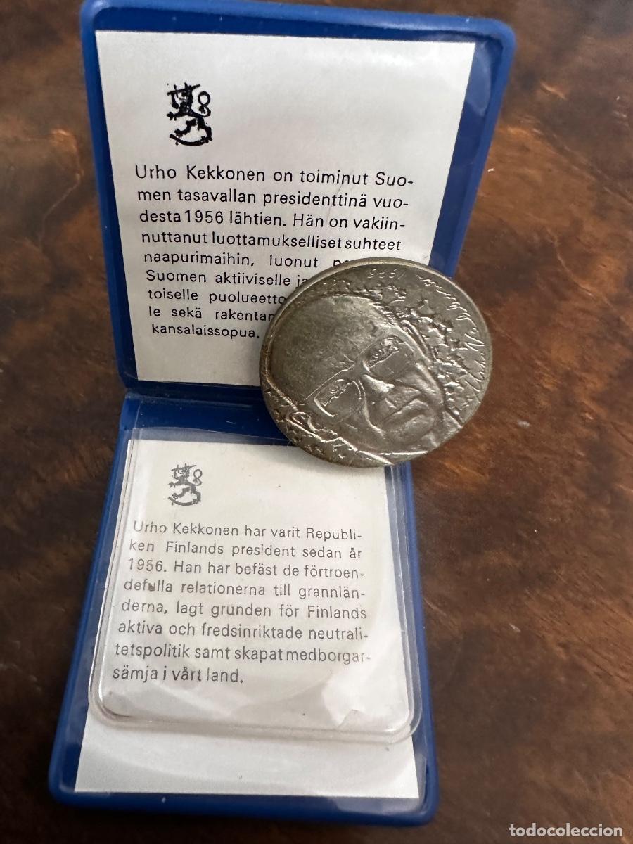 Monedas antiguas de Europa: FINLANDIA - 10 MARCOS PLATA 1975 - 75 ANIVERSARIO URHO KEKKONEN - S/C CON FUNDA ORIGINAL