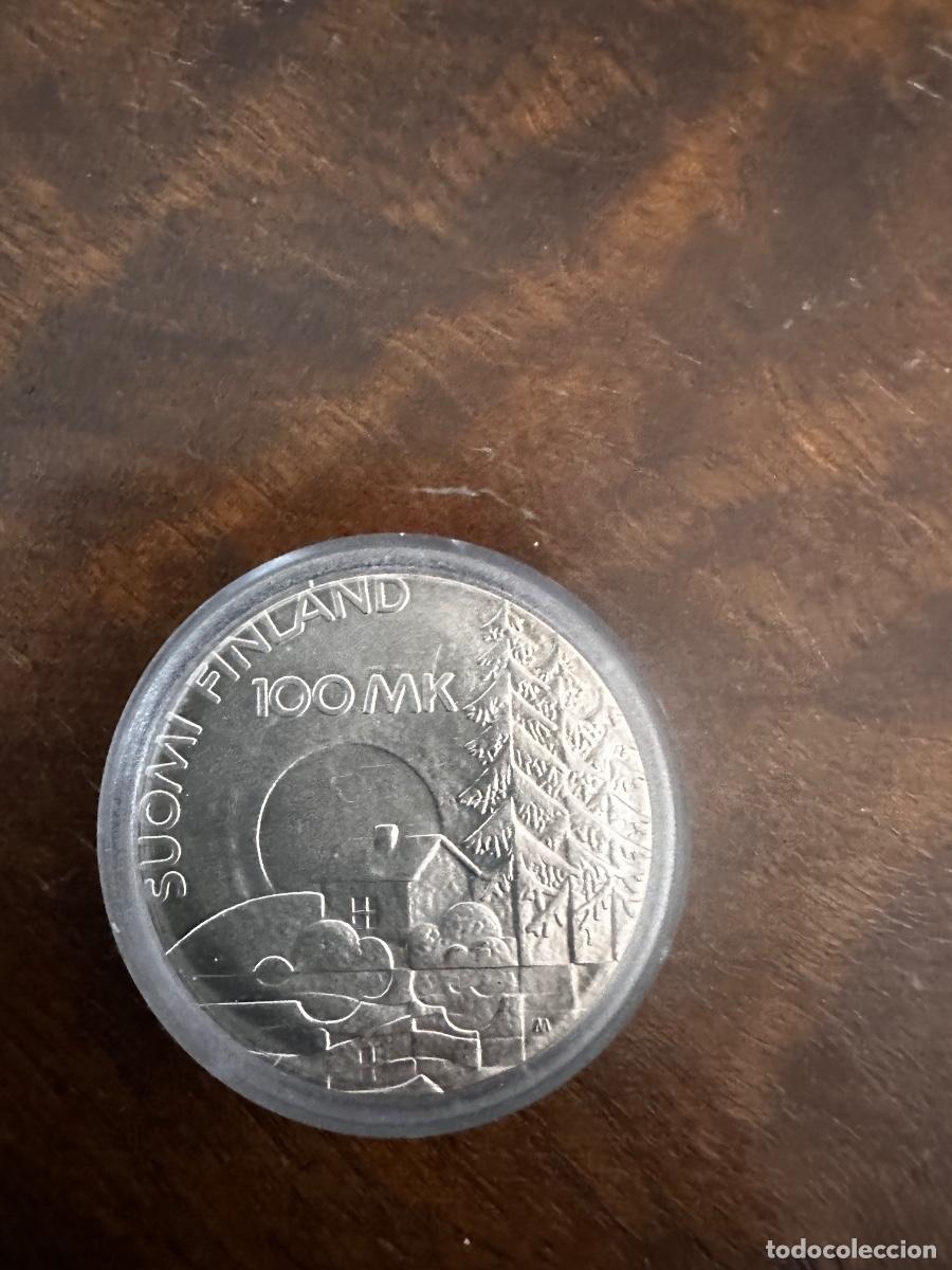 Monedas antiguas de Europa: ESCASA - 100 MARCOS PLATA .830 FINLANDIA 1990 - 50 ANIVERSARIO INV&Aacute;LIDOS DE GUERRA - S/C