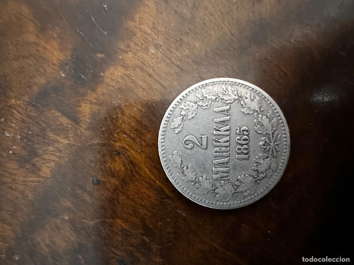 Monedas antiguas de Europa: FINLANDIA - 2 MARKKAA DE PLATA .868 - A&Ntilde;O 1865 - ESCASA - PRIMER A&Ntilde;O DE EMISI&Oacute;N