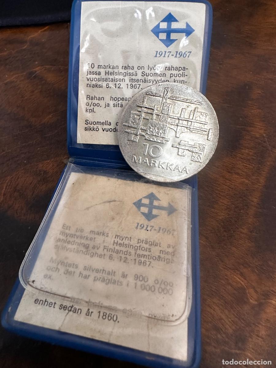 Monedas antiguas de Europa: FINLANDIA - 10 markings PLATA .900 - A&Ntilde;O 1967 - 50 ANIVERSARIO INDEPENDENCIA - CON FUNDA ORIGINAL