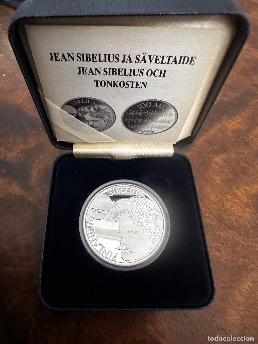 Monedas antiguas de Europa: FINLANDIA - 100 MARKKAA PLATA .925 - A&Ntilde;O 1999 - JEAN SIBELIUS - PROOF - CON ESTUCHE ORIGINAL