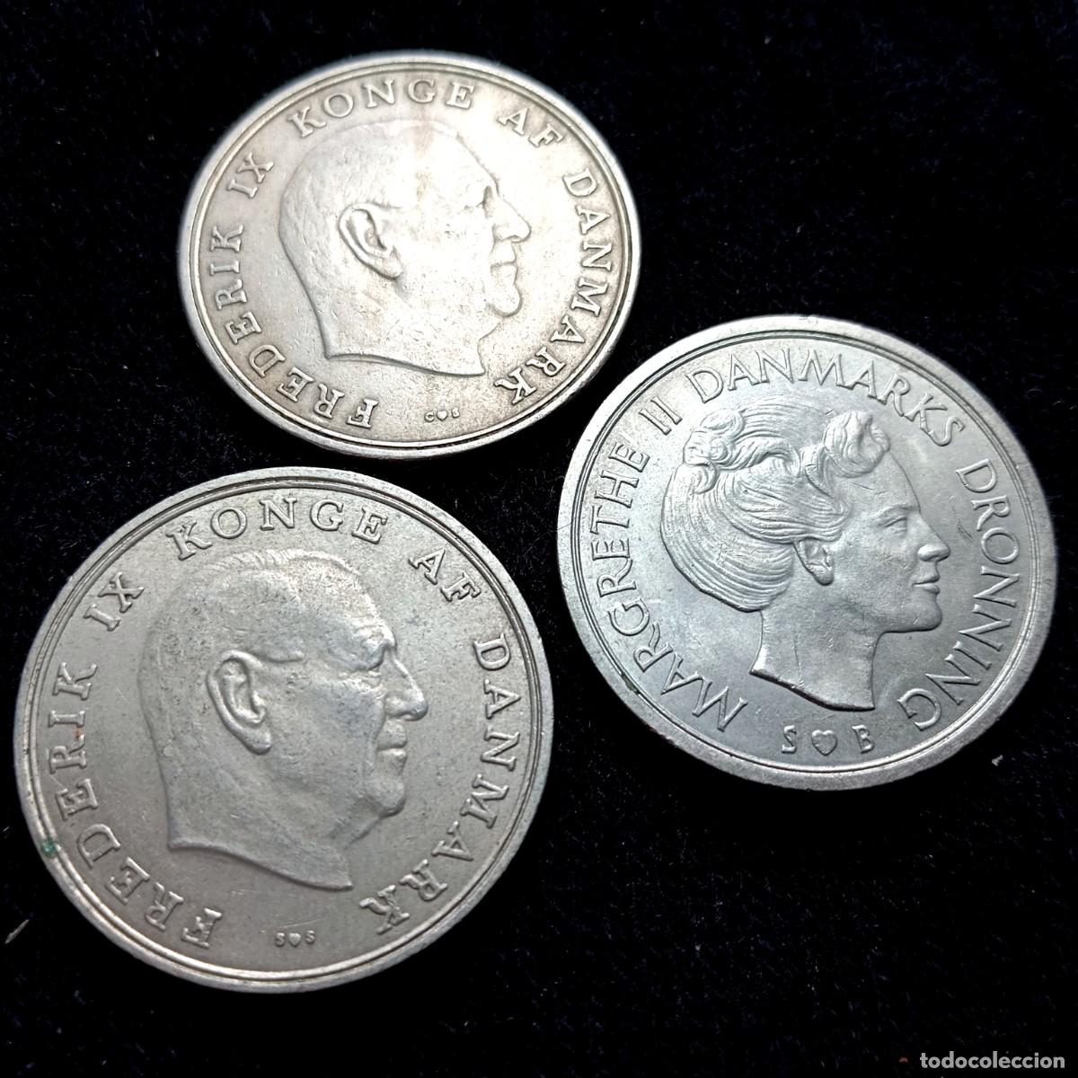 Monedas antiguas de Europa: ⚜️ K02 099. Dinamarca. Lote de 3 monedas diferentes. 46 g