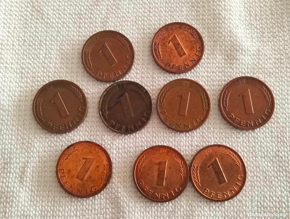 Monedas antiguas de Europa: LOTE 9 MONEDAS 1 PFENNIG, VARIOS A&Ntilde;OS, ALEMANIA
