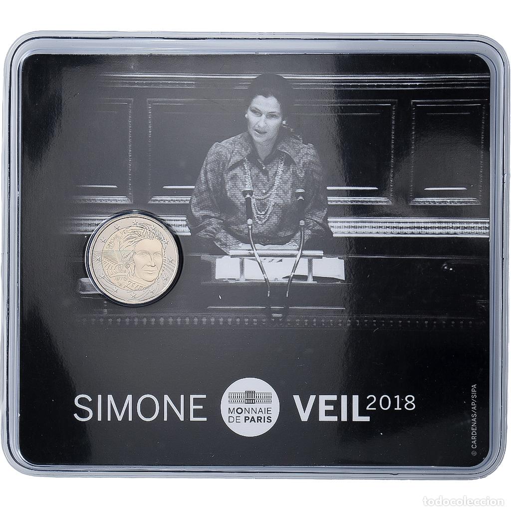 Monedas antiguas de Europa: [#1509206] Francia, 2 Euro, Simone Veil, Coin Card, BU, 2018, MDP, Bimet&aacute;lico, FDC