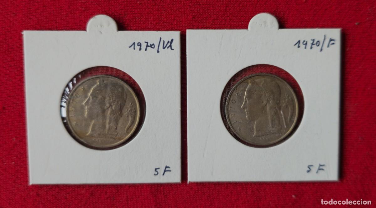 Monedas antiguas de Europa: 2 MONEDAS DE BELGICA 1970 - 5 FRANCO - BELGIQUE y BELGIE - MONEDAS ENCARTONADAS