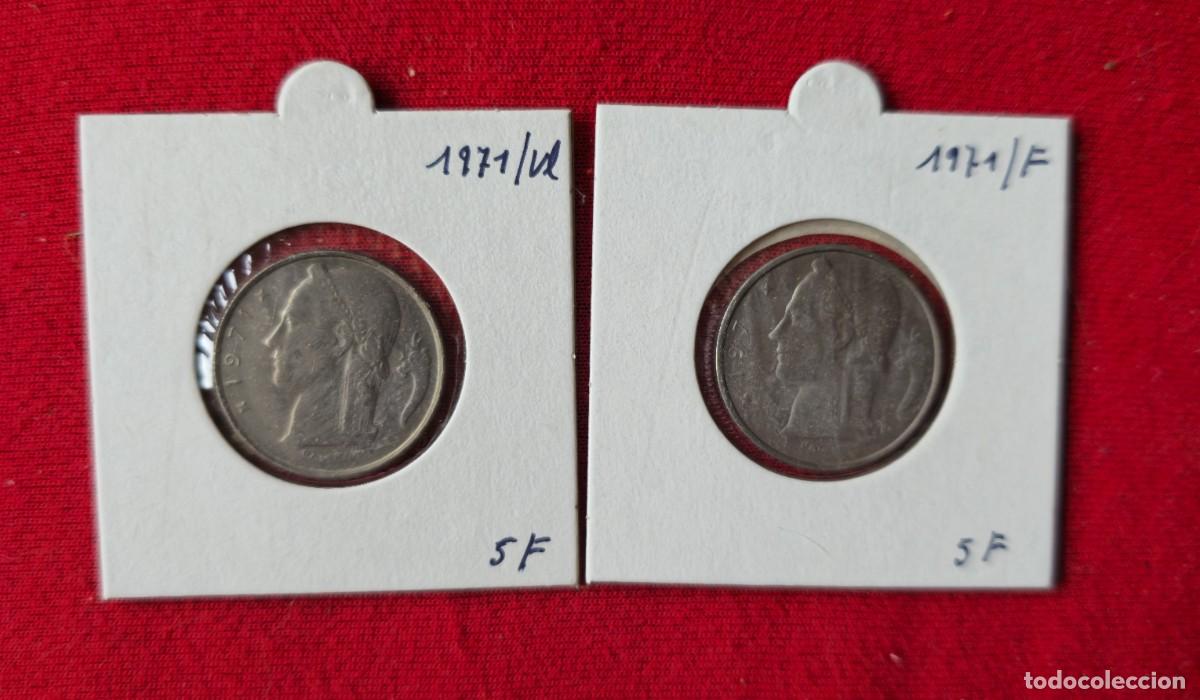 Monedas antiguas de Europa: 2 MONEDAS DE BELGICA 1971 - 5 FRANCO - BELGIQUE y BELGIE - MONEDAS ENCARTONADAS