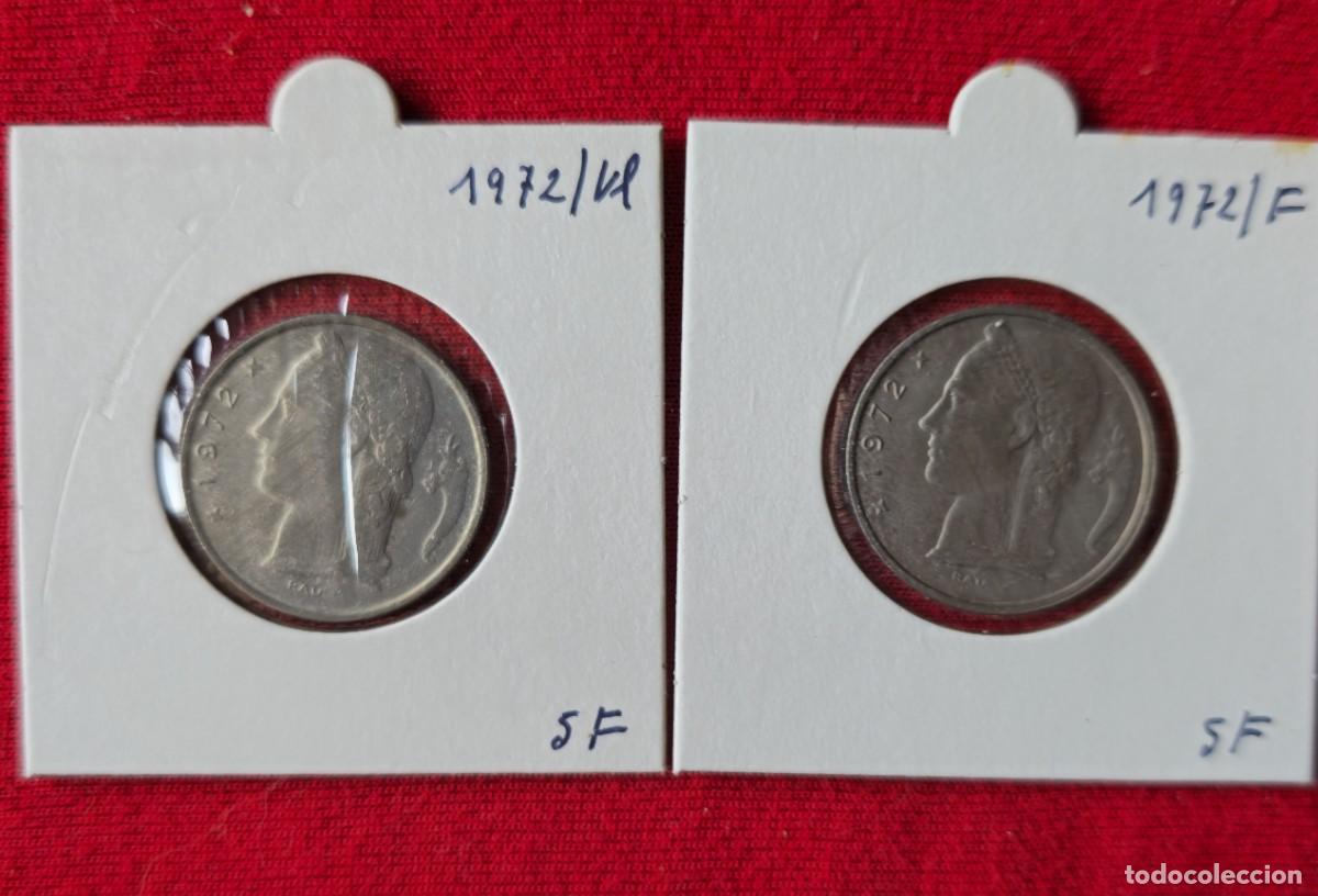 Monedas antiguas de Europa: 2 MONEDAS DE BELGICA 1972 - 5 FRANCO - BELGIQUE y BELGIE - MONEDAS ENCARTONADAS