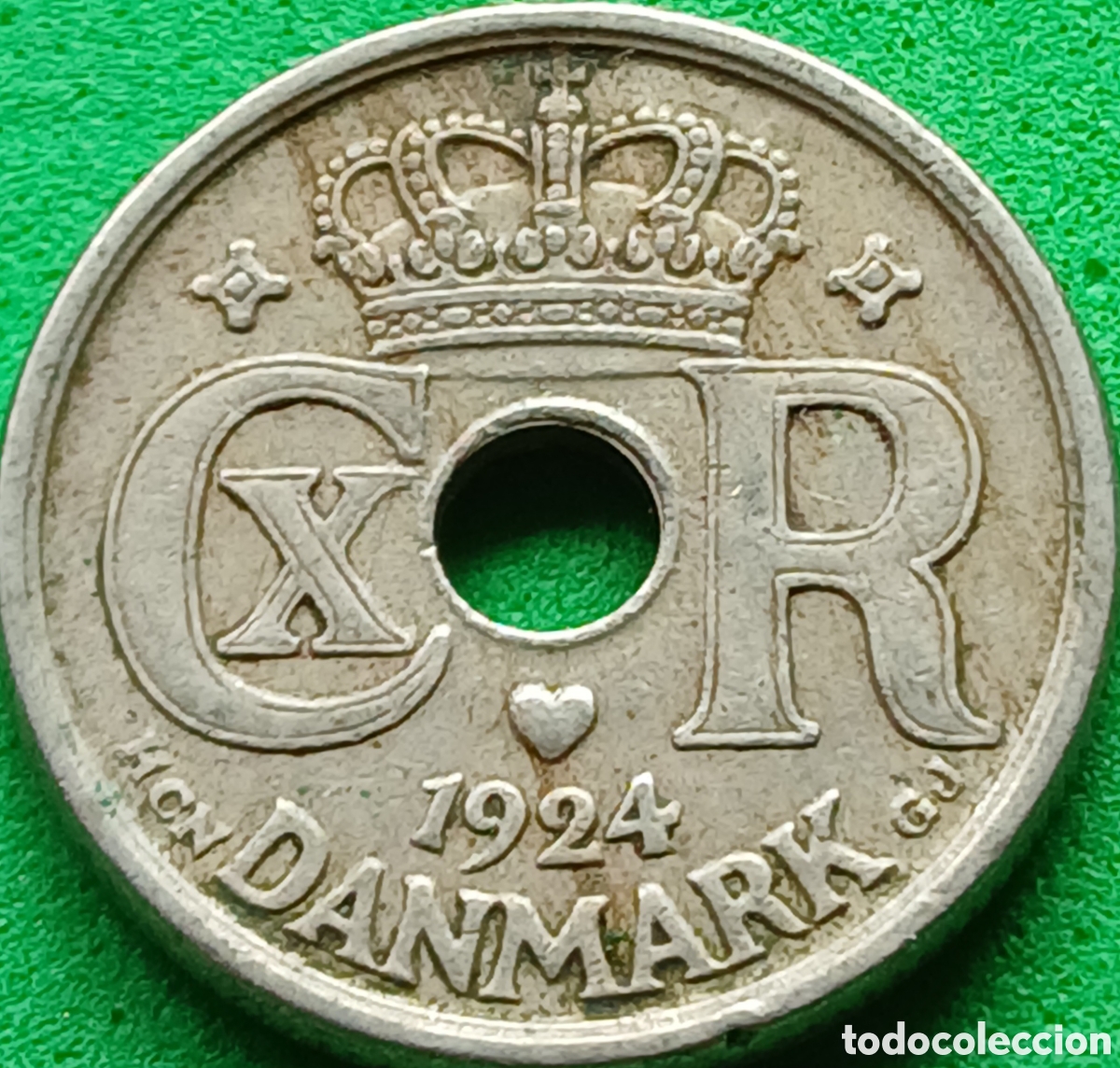 Monedas antiguas de Europa: Dinamarca 10 ore 1924 km#822