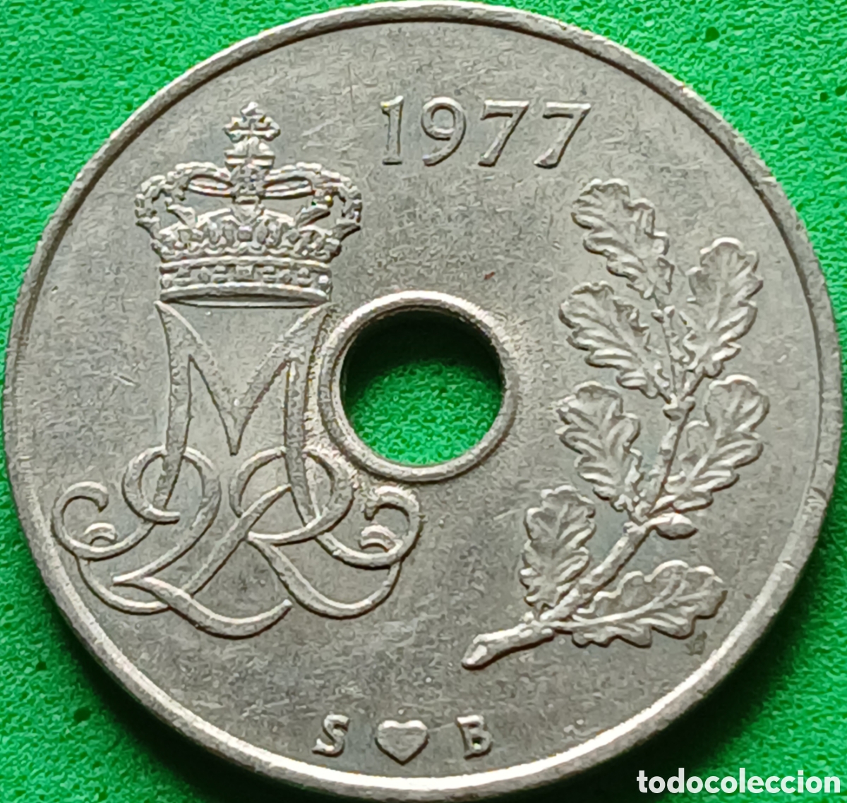 Monedas antiguas de Europa: Dinamarca 25 ore 1977 km#861