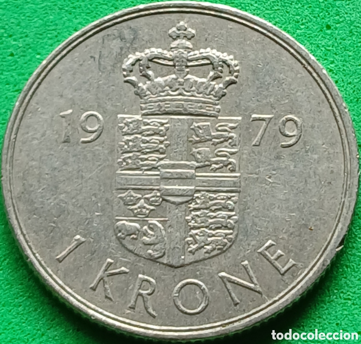 Monedas antiguas de Europa: Dinamarca 1 corona 1979 km#862