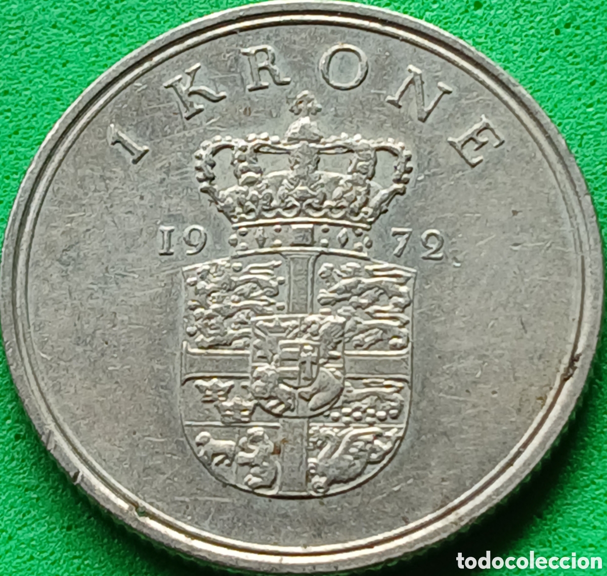 Monedas antiguas de Europa: Dinamarca 1 corona 1972 km#851