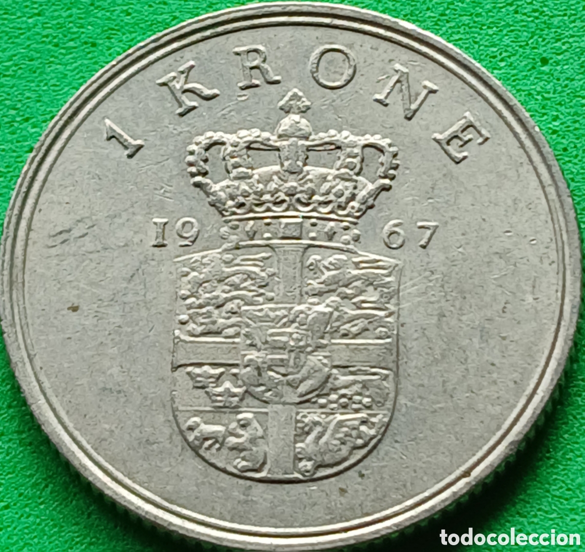 Monedas antiguas de Europa: Dinamarca 1 corona 1967 km#851