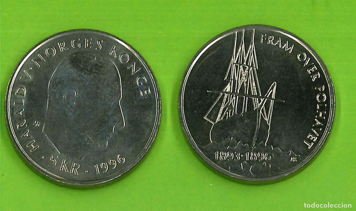 Monedas antiguas de Europa: 5 Kroner de Noruega de 1996