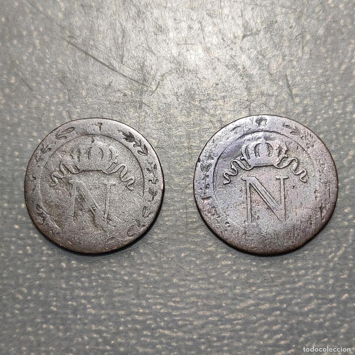 Monedas antiguas de Europa: FRANCIA FRANCE NAPOLEON BONAPARTE LOTE DE 2 MONEDAS 10 CENTIMES 1809-1810