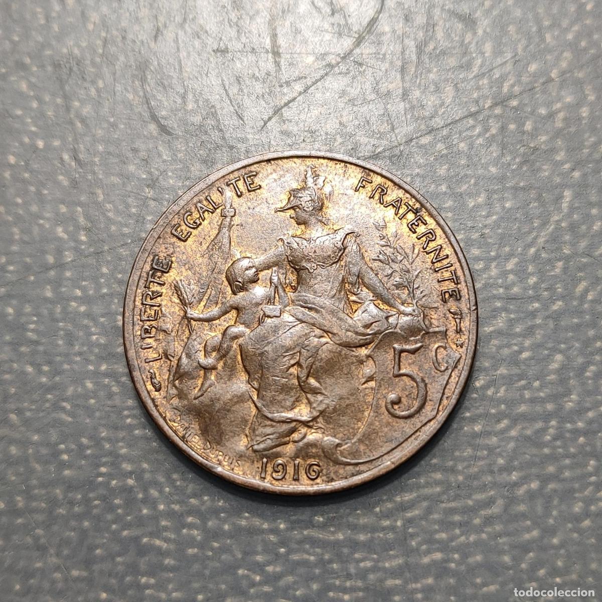 Monedas antiguas de Europa: FRANCIA FRANCE 5 CENTIMES 1916 EBC+ BRILLO ORIGINAL