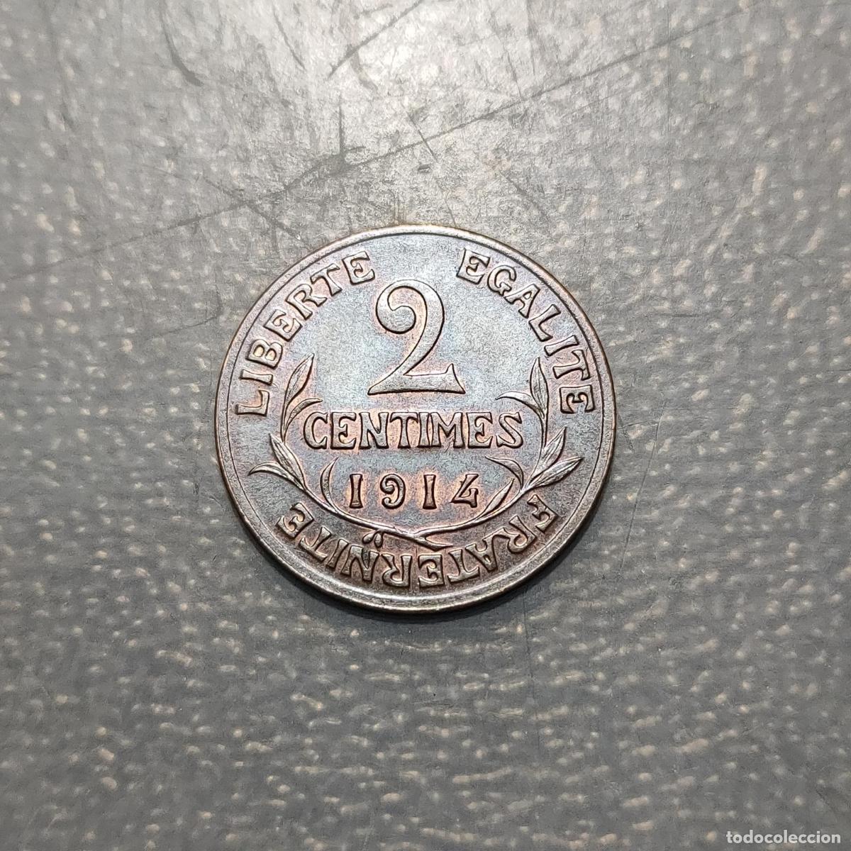 Monedas antiguas de Europa: FRANCIA FRANCE 2 CENTIMES 1914 SC- PARTE DE BRILLO ORIGINAL