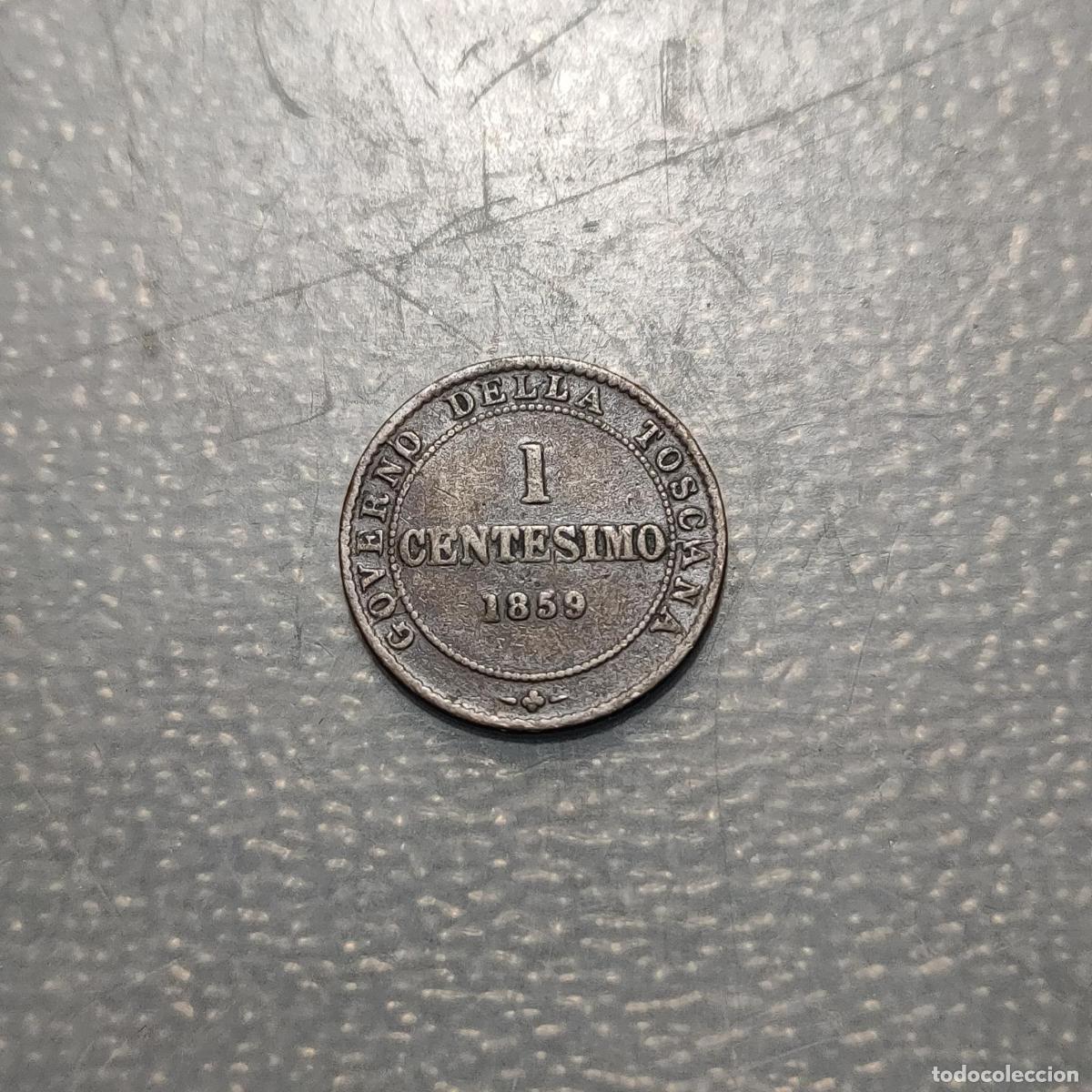 Monedas antiguas de Europa: ITALIA TOSCANA REINO VITTORIO EMANUELE II REY ELECTO 1 CENTESIMO 1859 MBC
