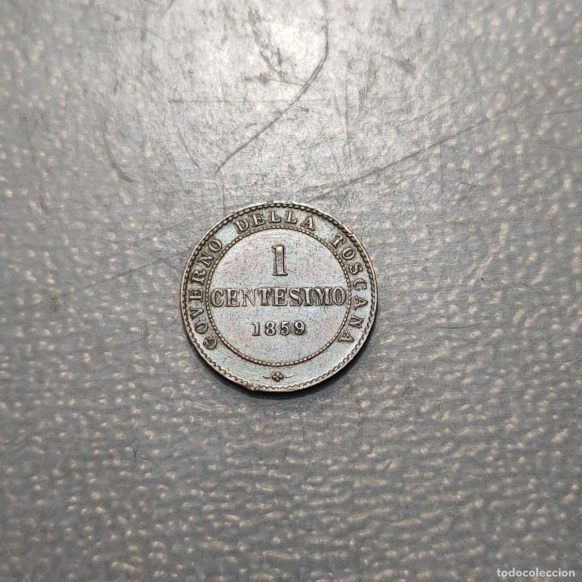 Monedas antiguas de Europa: ITALIA TOSCANA REINO VITTORIO EMANUELE II REY ELECTO 1 CENTESIMO 1859 EBC-