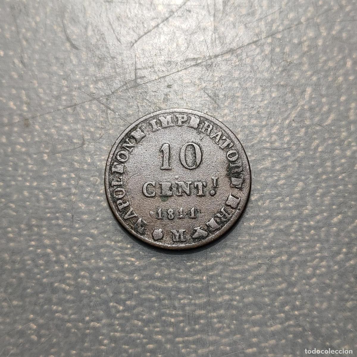 Monedas antiguas de Europa: ITALIA REINO DE NAPOLEON BONAPARTE 10 CENTESIMI 1811 M MILAN