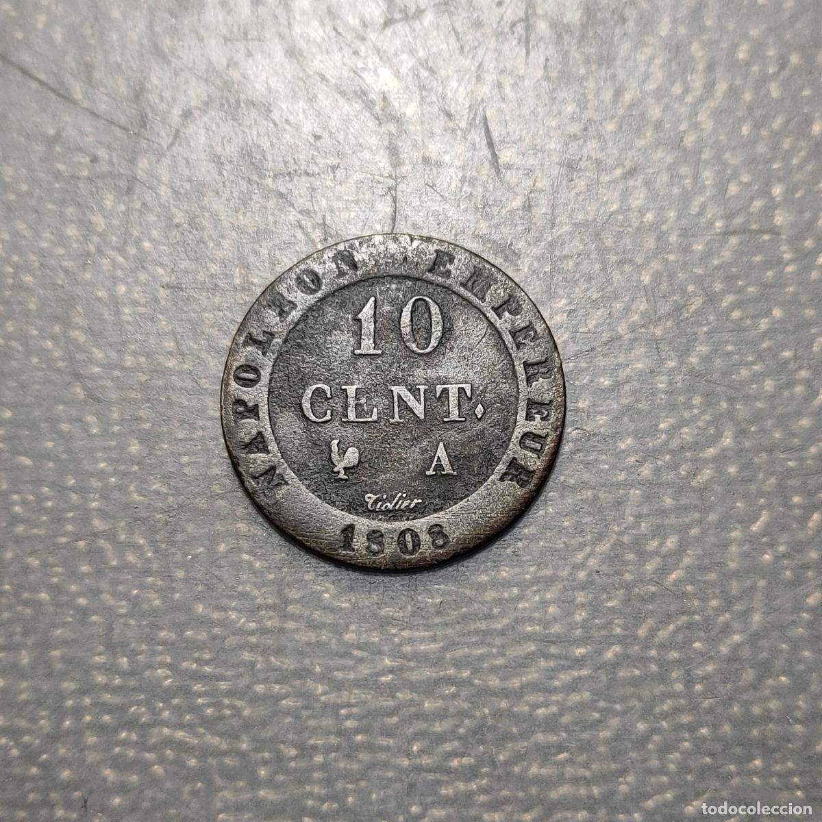 Monedas antiguas de Europa: FRANCIA FRANCE NAPOLEON BONAPARTE 10 CENTIMES 1808 A MBC-