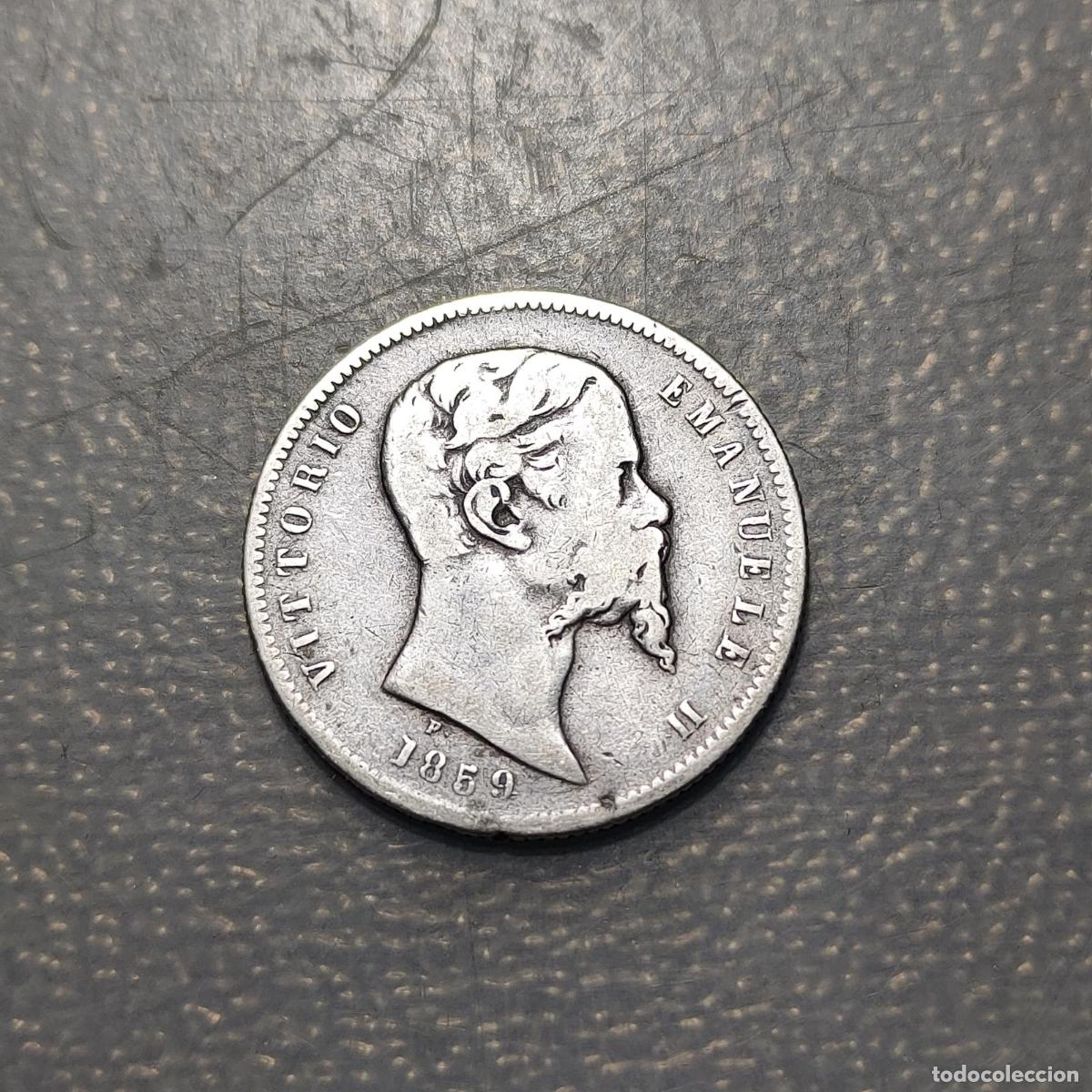 Monedas antiguas de Europa: ITALIA BOLONIA BOLOGNA VITTORIO EMANUELE II 1 LIRA 1859 B RARA