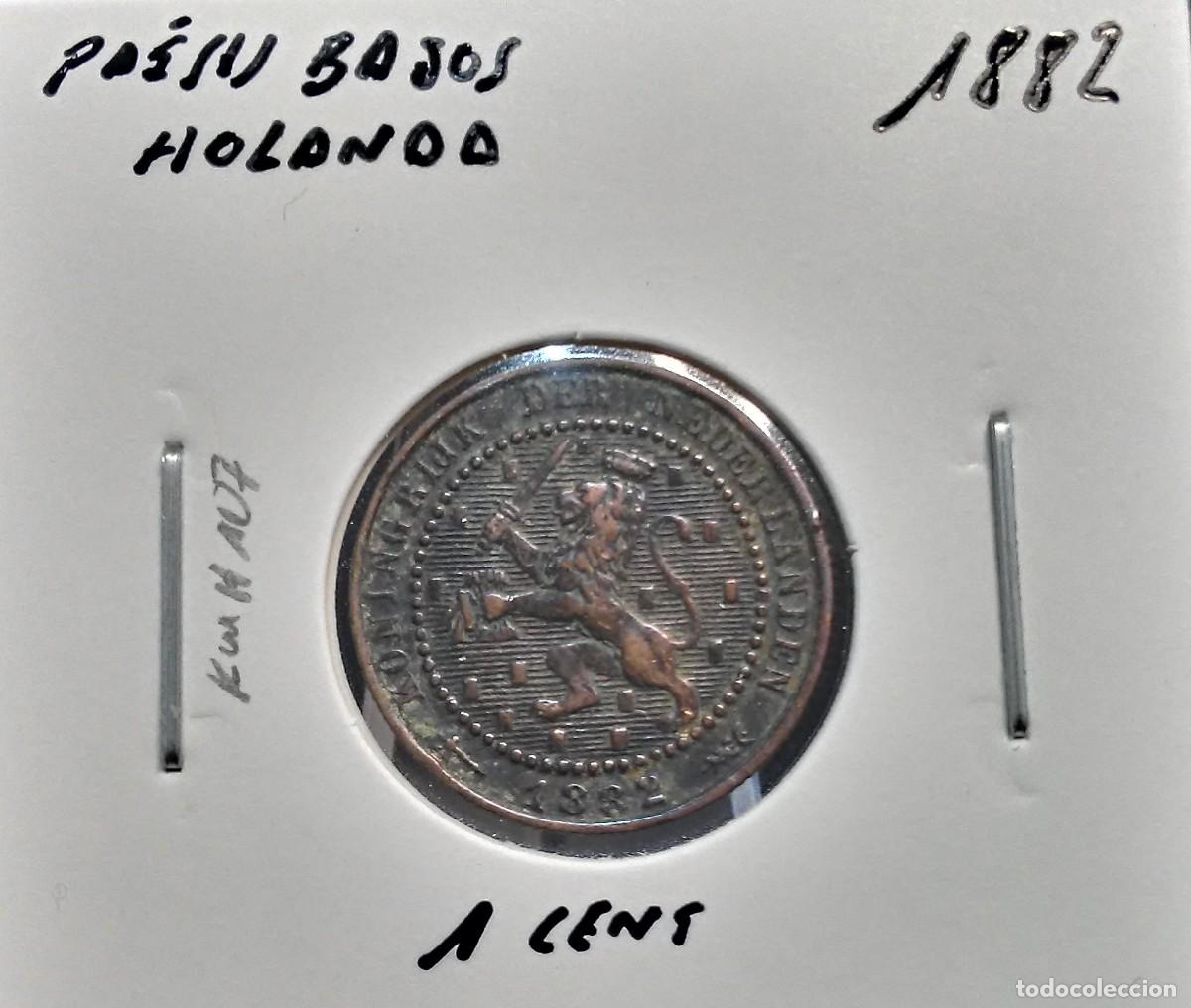 Monedas antiguas de Europa: PA&Iacute;SES BAJOS / HOLANDA 1 C&Eacute;NTIMO / CENT 1882 KM#107 MBC.