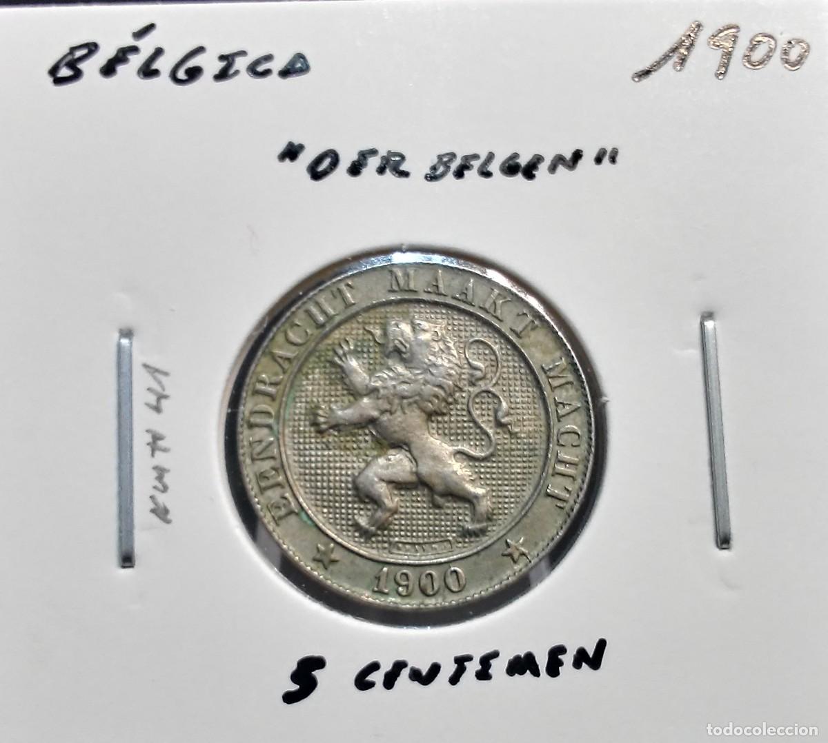 Monedas antiguas de Europa: B&Eacute;LGICA 5 C&Eacute;NTIMOS / CENTIEMEN 1900 KM#41 MBC+ &rdquo;DER BELGEN&rdquo;.